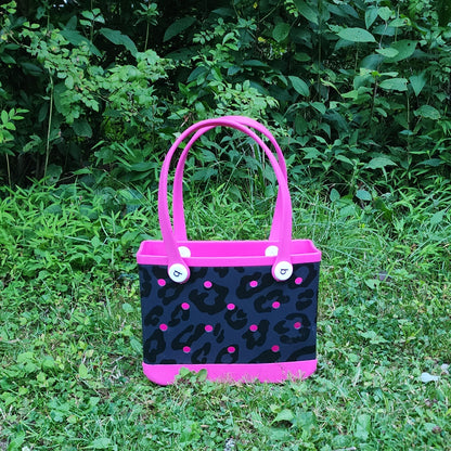 Bogg Bag Dupe MINI Black Leopard/Pink