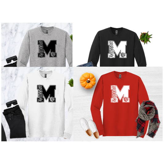 DM "M' monogram Warriors Long Sleeve