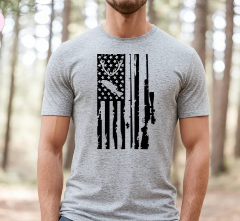 Hunting and Fishing Flag T-Shirt