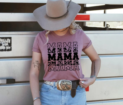 Cowhide Layered Mama T-Shirt