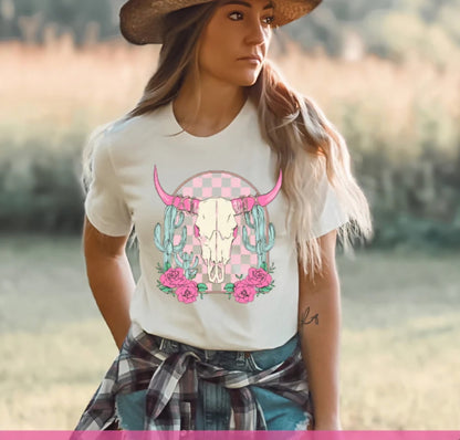 Floral Western Skull T-Shirt